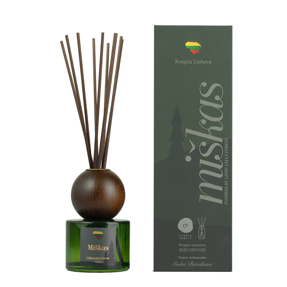 Candle Family Namų kvapas su lazdelėmis „Miškas“, 120 ml