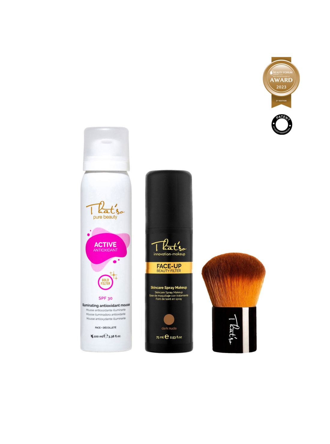 THAT’SO ACTIVE ANTIOXIDANT SPF 30 + FACE-UP + HD KABUKI rinkinys