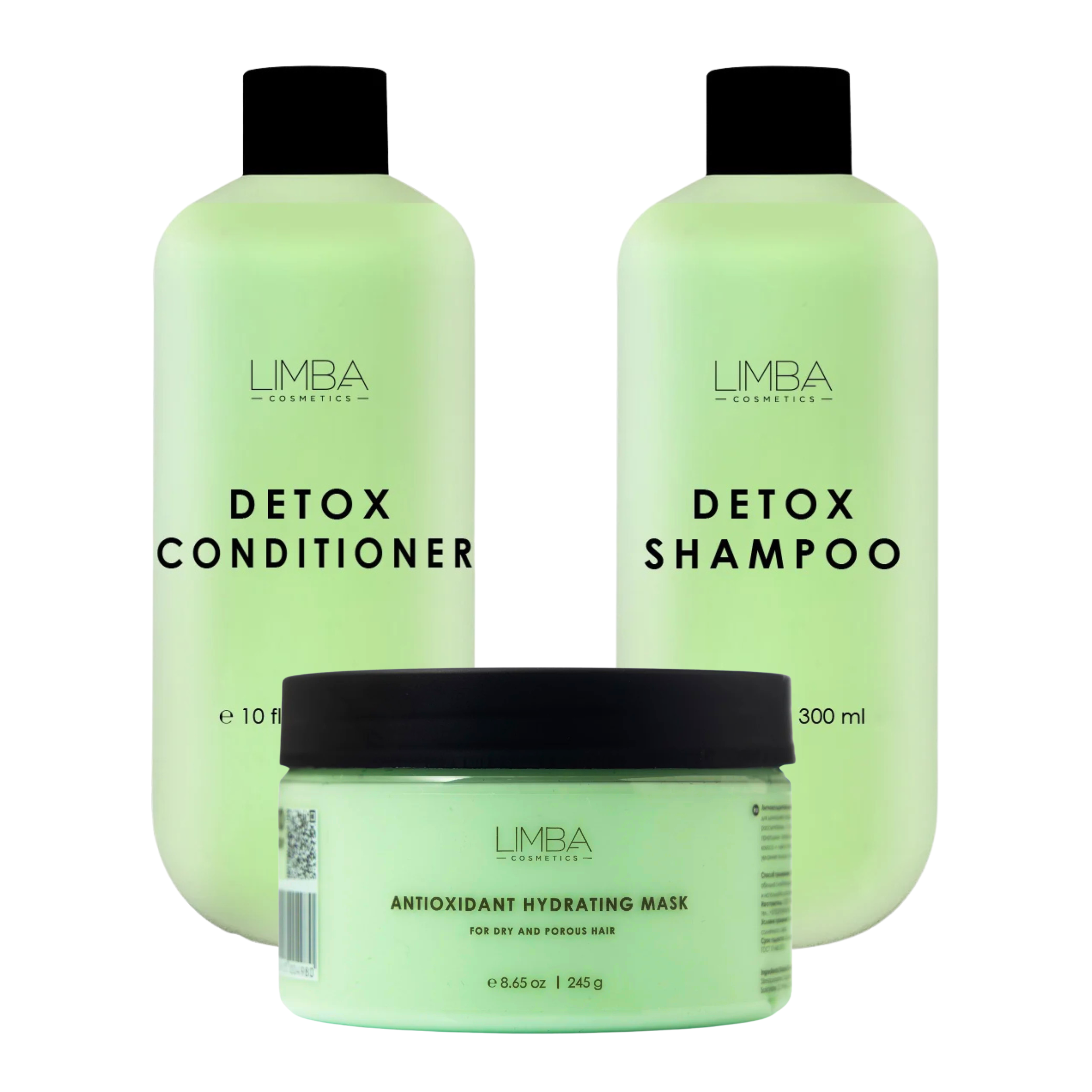 LIMBA Cosmetics detoksikuojanti plaukų rutina riebiai galvos odai