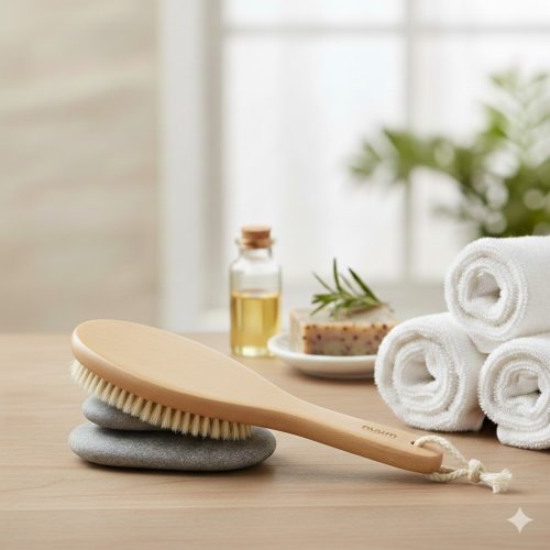 Nuum Cosmetics Curved Handle Body Brush Kūno šveitimo šepetys