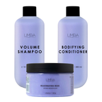 LIMBA Cosmetics plaukų rutina apimčiai ir glotnumui