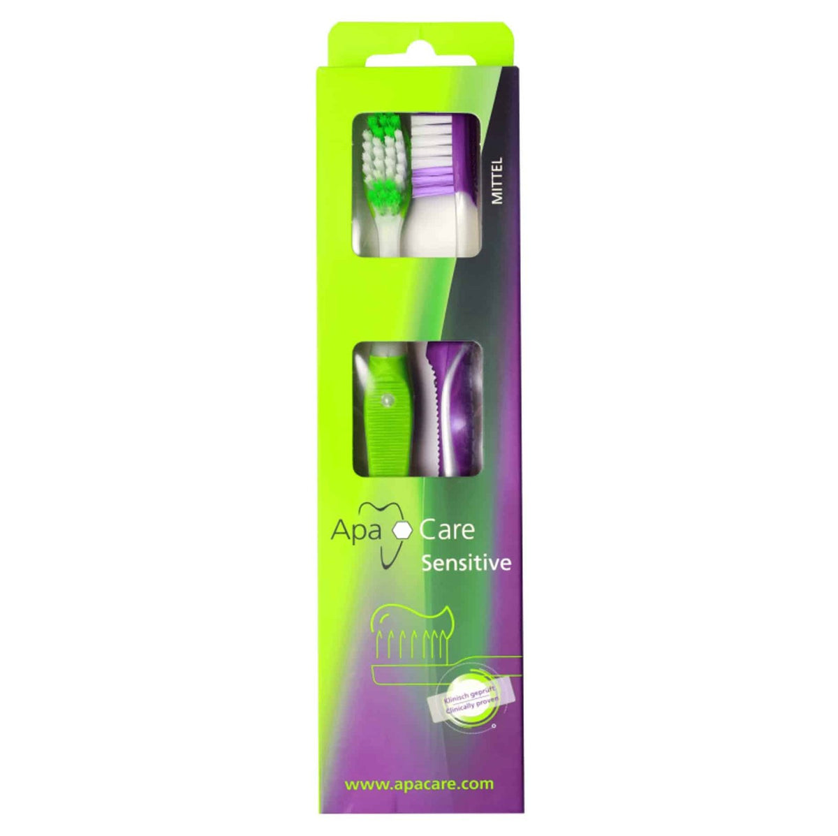 ApaCare Sensitive 3D Micro Clean dantų šepetėliai, 2 vnt.