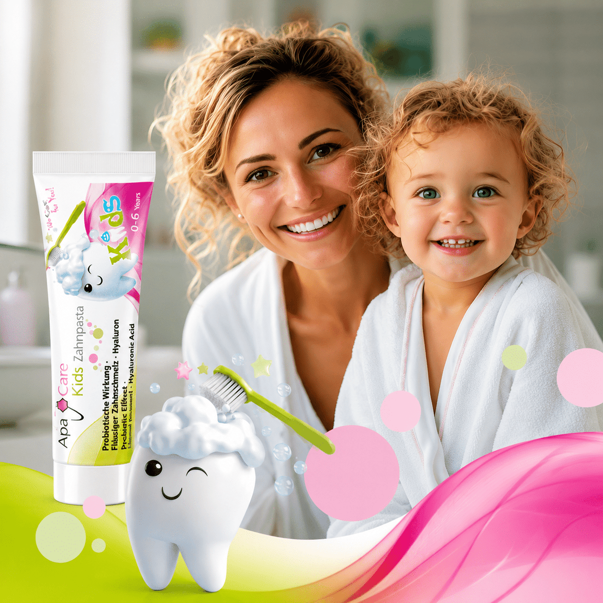 ApaCare KIDS vaikiška dantų pasta, 50 ml