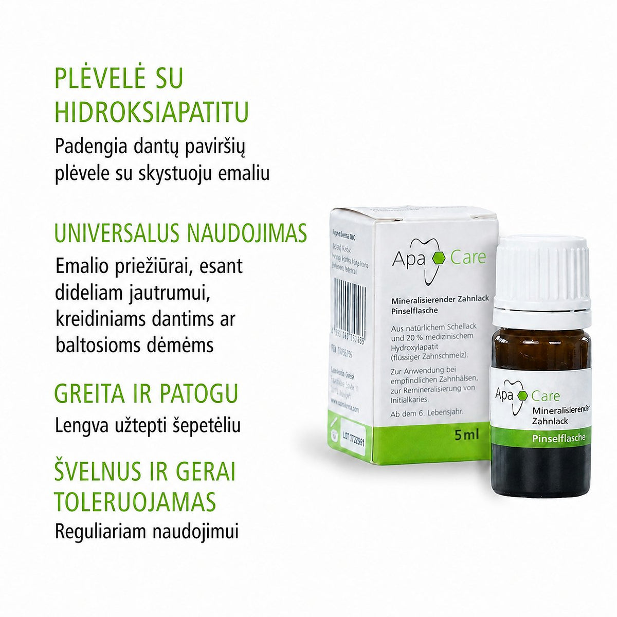 Remineralizuojantis dantų lakas, 5 ml
