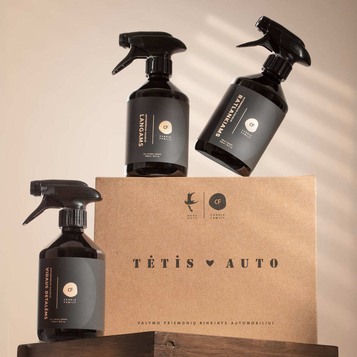 Candle Family Automobilio valymo priemonių rinkinys „TĖČIUI“