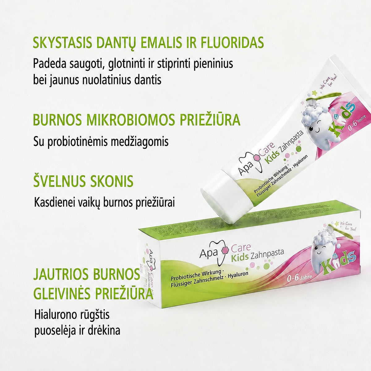ApaCare KIDS vaikiška dantų pasta, 50 ml