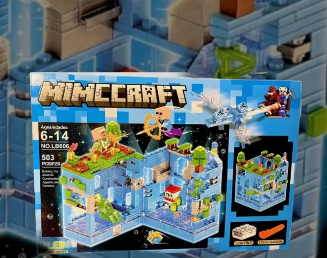 Konstruktorius Tvirtovė Minecraft tipo su LED apšvietimu