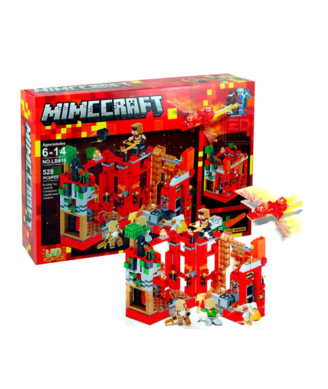 Konstruktorius Tvirtovė Minecraft tipo su LED apšvietimu