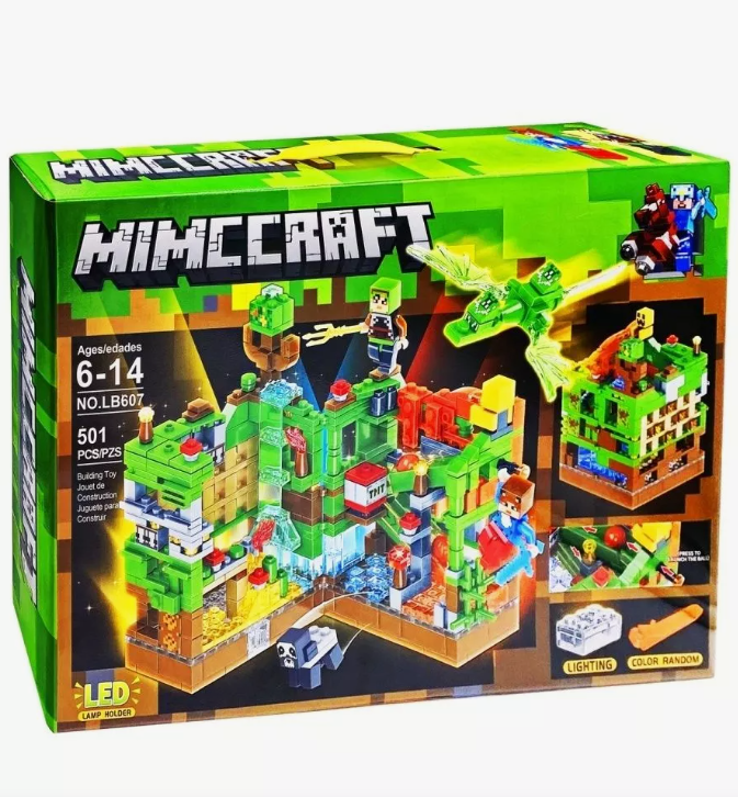 Konstruktorius Tvirtovė Minecraft tipo su LED apšvietimu