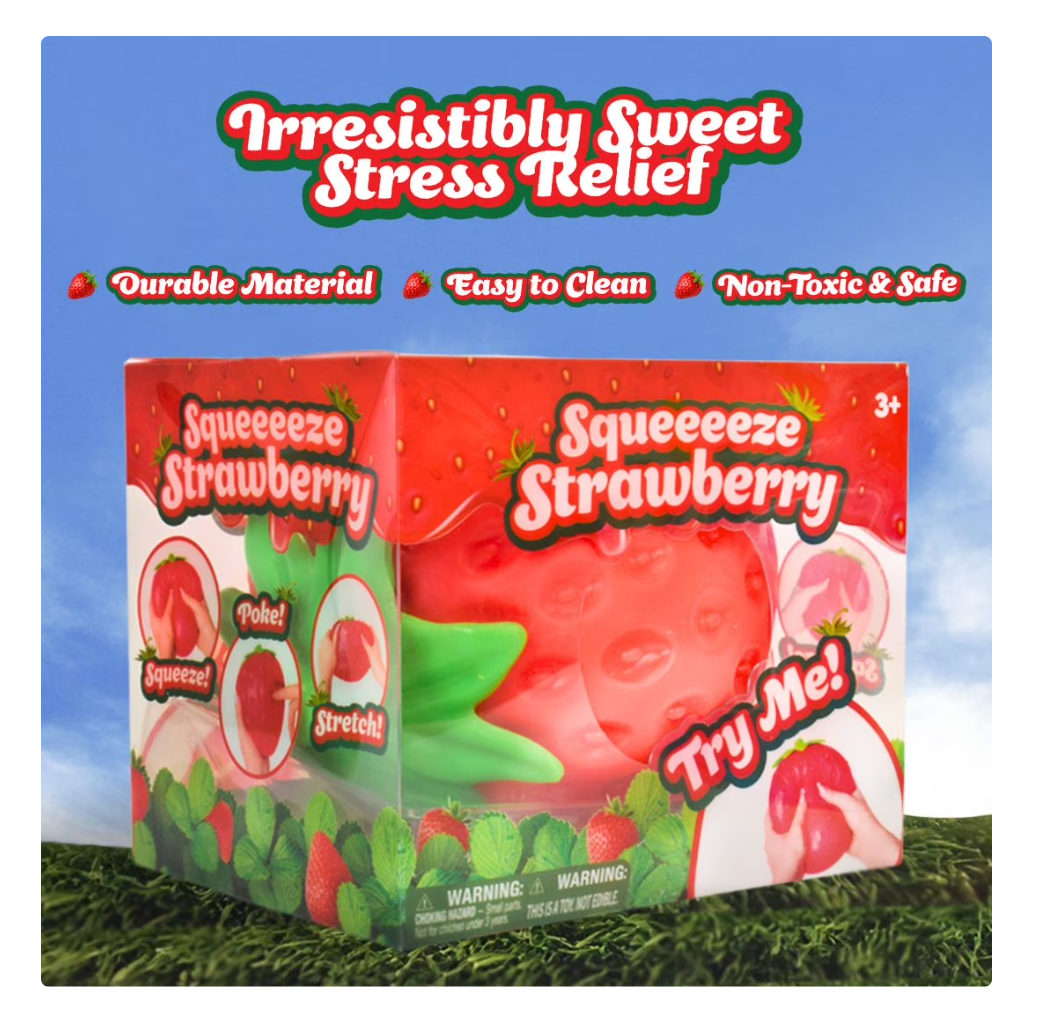 Squishy braškė antistresinis minkomas žaislas didelė