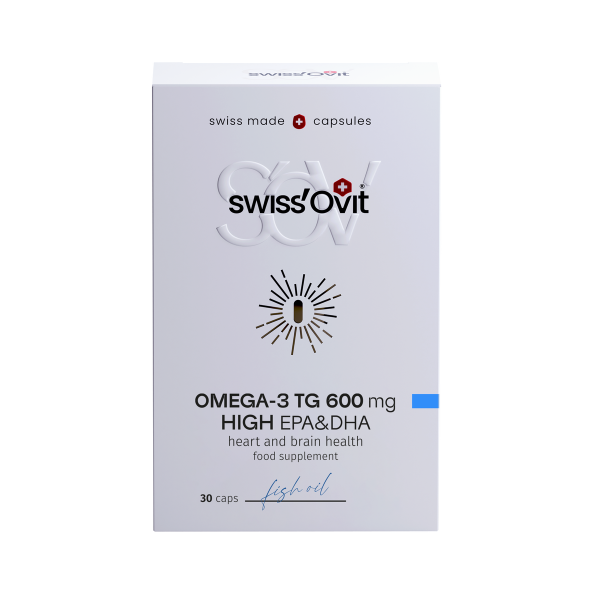SwissOvit OMEGA-3 TG 600 mg žuvų taukai, 30 kapsulių