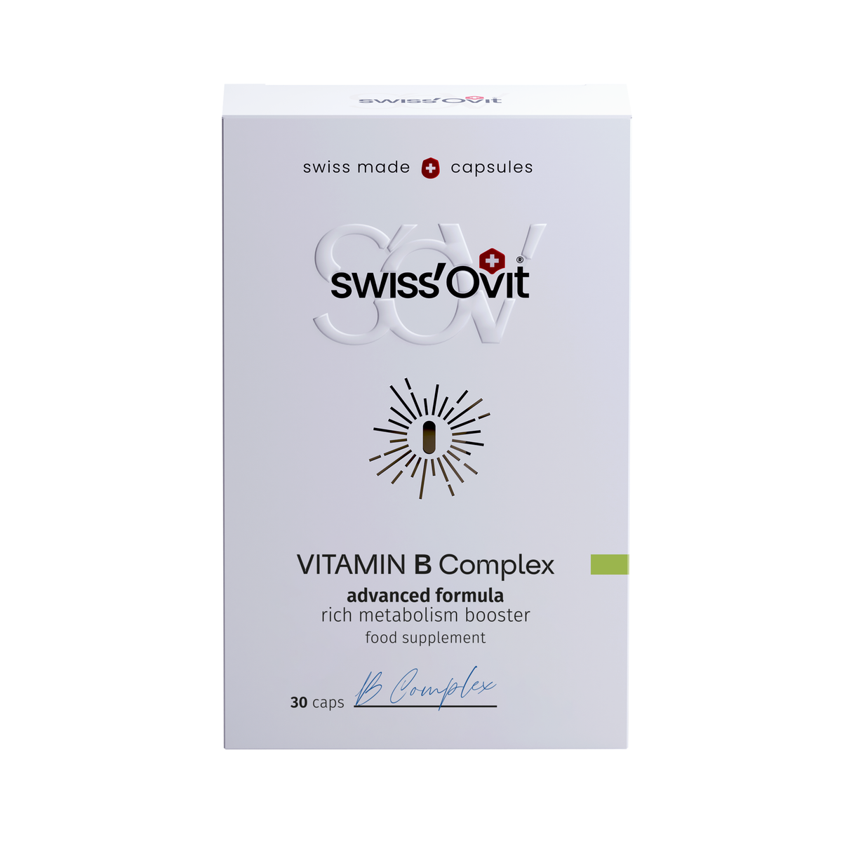 SwissOvit Vitamino B kompleksas, 30 kapsulių