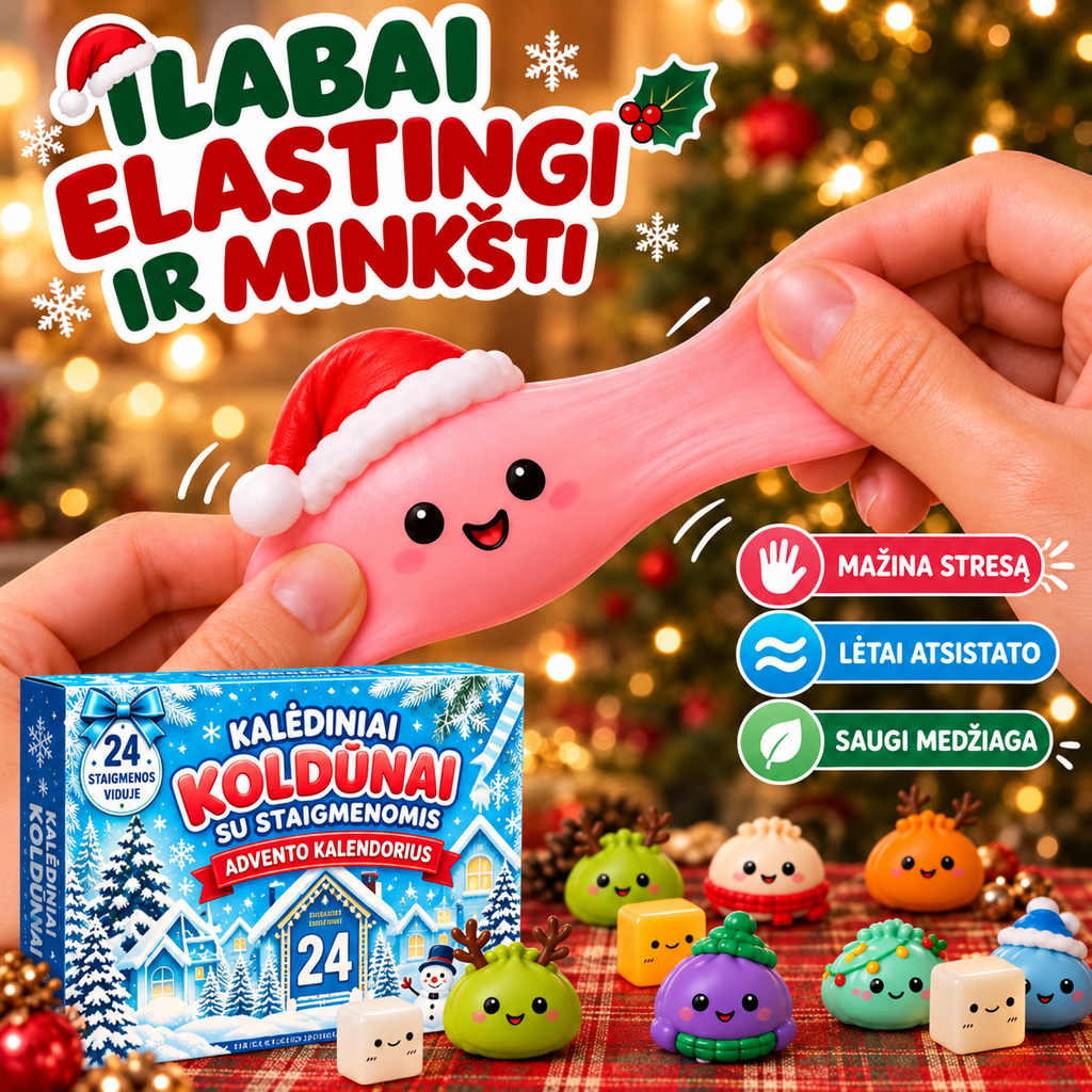 Advento kalendorius squishy dumpling šventiniai koldūnai