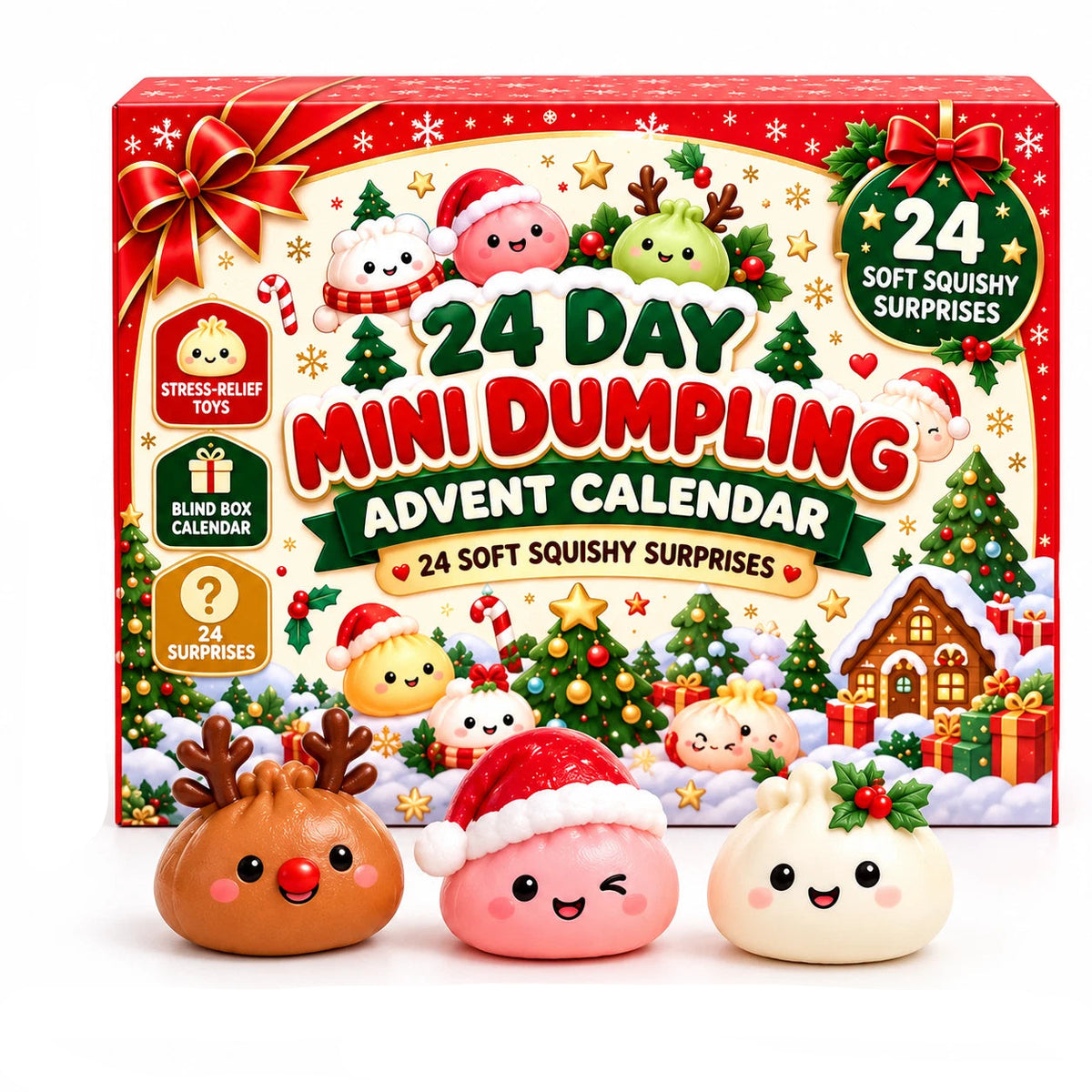 Advento kalendorius squishy dumpling šventiniai koldūnai