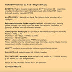 NORDBO Vitaminas D3+K2+Magnis lengvai įsisavinamas 90kaps.