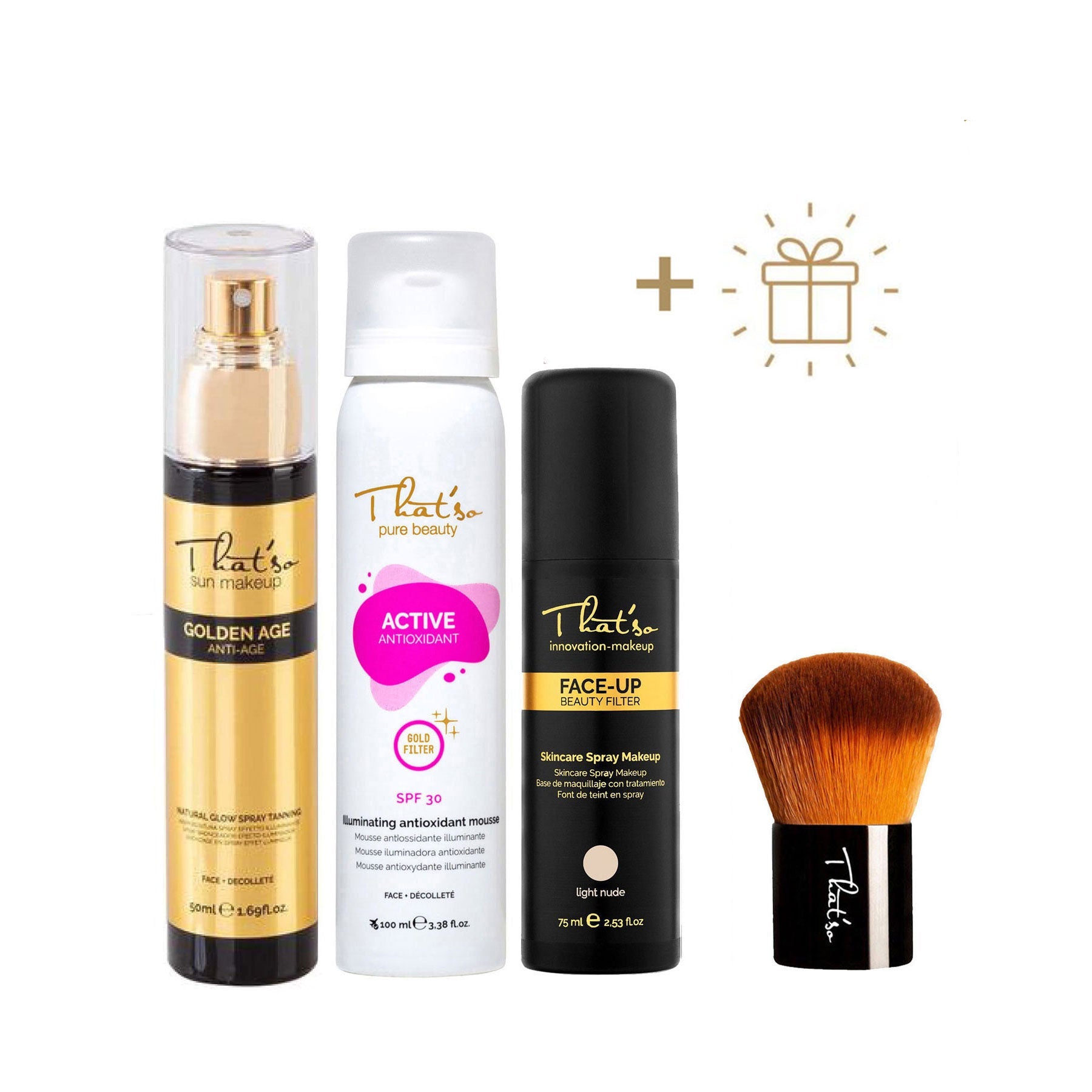 That'so rinkinys GLAM& GLOW + DOVANA That'so HD KABUKI makiažo šepetėlis