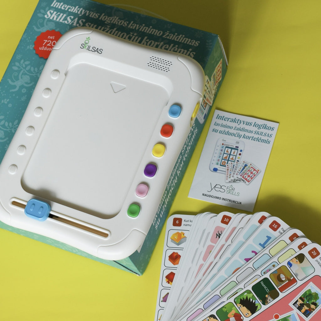 Interaktyvus logikos lavinimo žaidimas SKILSAS SK17 su užduočių kortelėmis