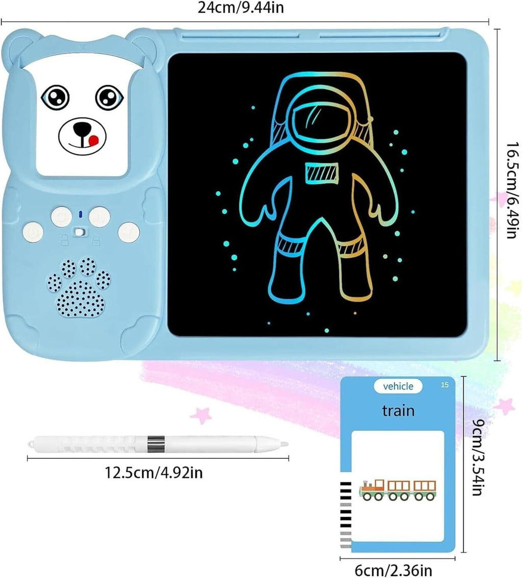Vaikiškas kompiuteris su kortelėmis ir LCD lentele