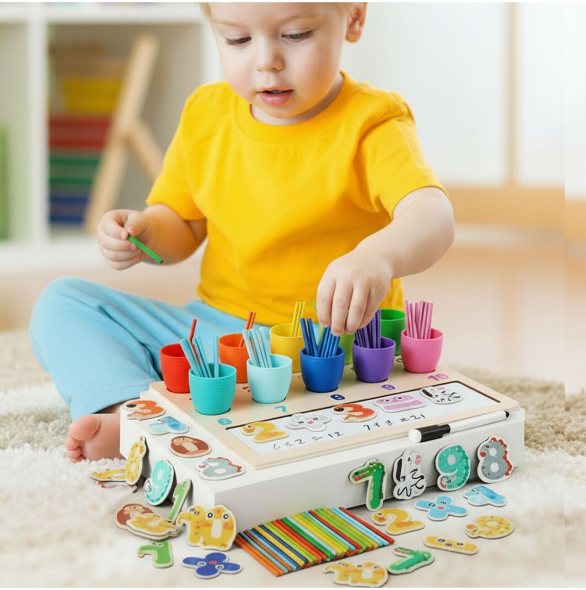 Montessori edukacinis žaidimas skaičiai ir spalvos