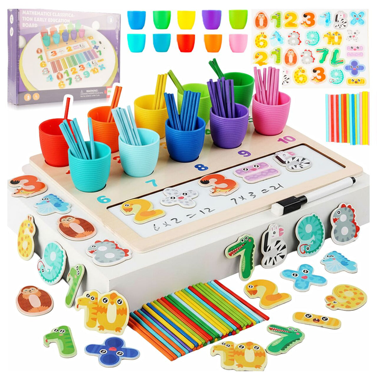 Montessori edukacinis žaidimas skaičiai ir spalvos