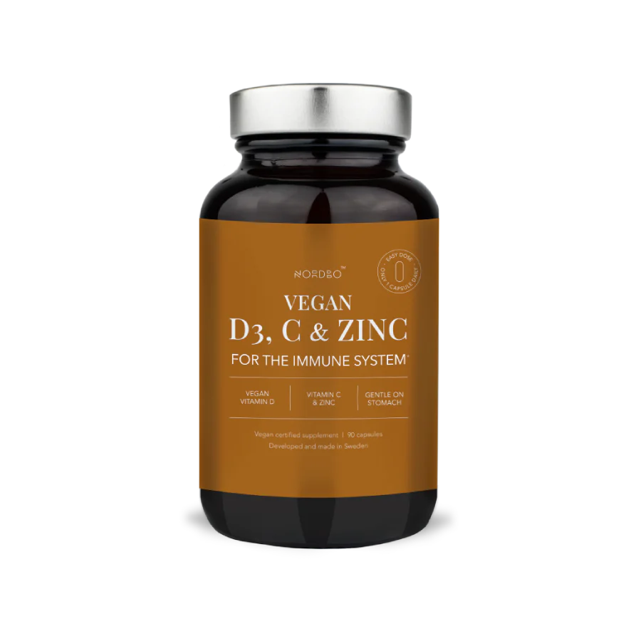 NORDBO Vitaminas D3, C ir cinkas 90kaps.