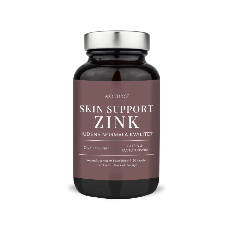 NORDBO Skin Support Zink cinkas odos sveikatai palaikyti 90kaps.