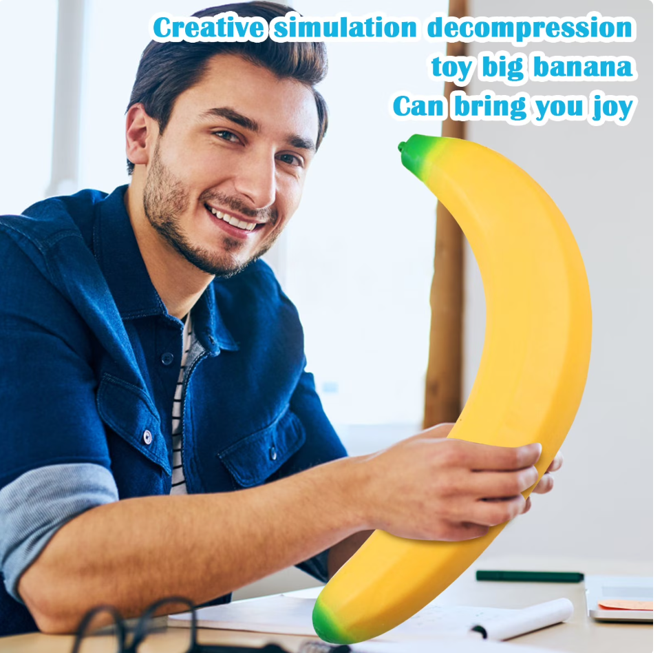 Squishy bananas 40 cm XL dydis