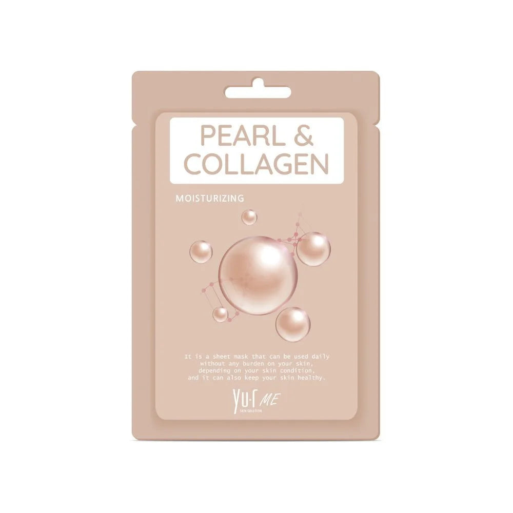 Yu.r Me lakštinė veido kaukė su perlais ir kolagenu