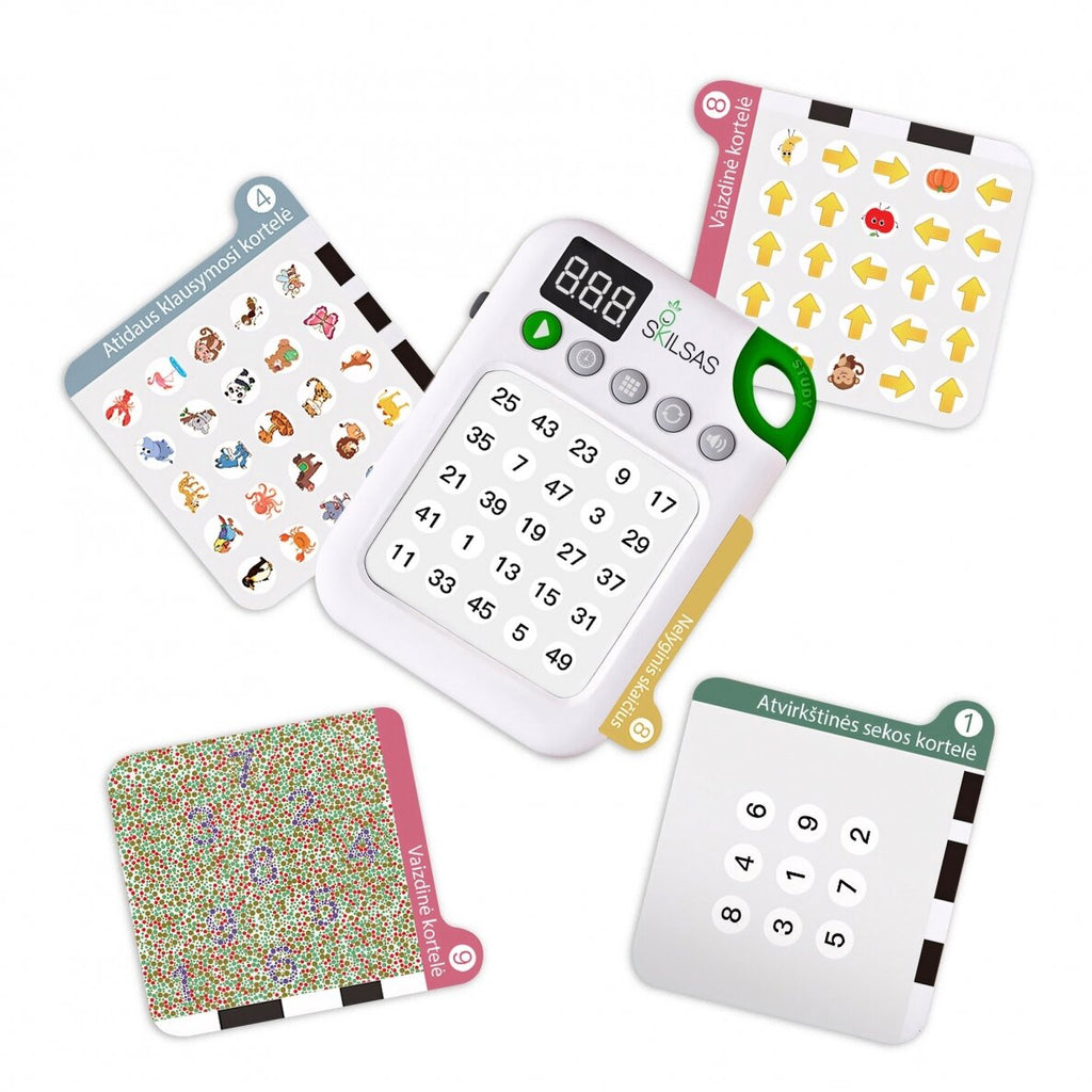 Žaidimas vaikams „Skilsas“, skirtas dėmesio koncentracijai ir atminčiai lavinti (sukurtas remiantis SCHULTE metodika)